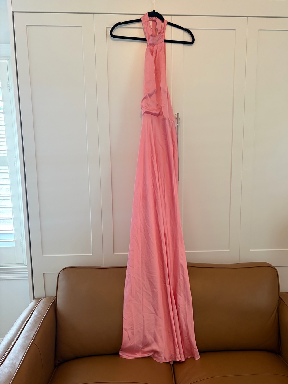 New REVOLVE halter neck Albie Gown in Light Pink/Peach, size M